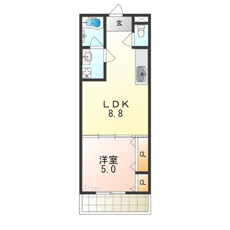 信太山駅 徒歩4分 2階の物件間取画像